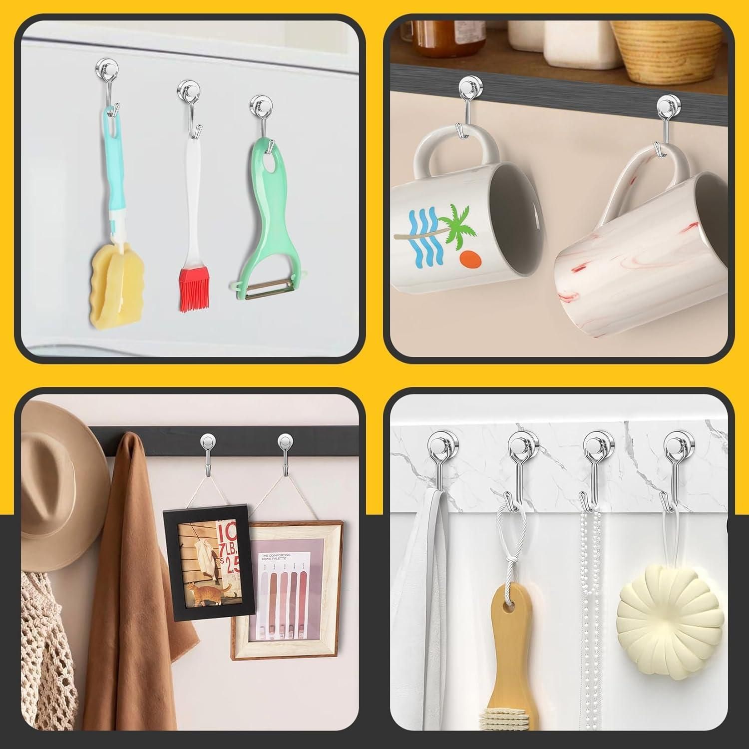 360� Rotation Heavy Duty Magnetic Hooks (Pack of 2)