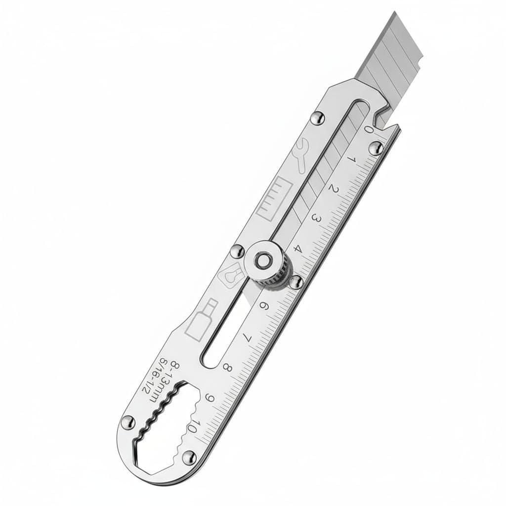 6 in 1 Stainless Steel Utility Knife for Camping