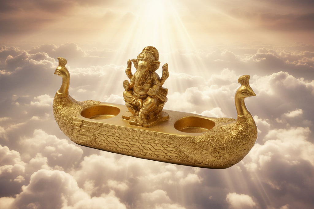 Golden Ganesha Deepak For Pooja Room & Home Decor